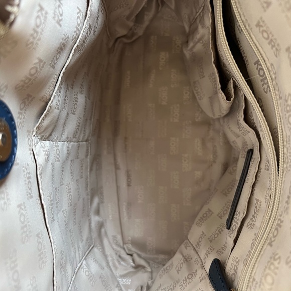 MICHAEL KORS Jet Set Jacquard Signature Tote Navy leather strap - Picture 4 of 9